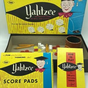 Vintage Yahtzee 1956 ORIGINAL Dice Game E.S. Lowe Co Complete Retro Mid Century